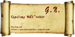 Gyulay Nándor névjegykártya