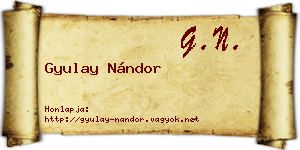 Gyulay Nándor névjegykártya